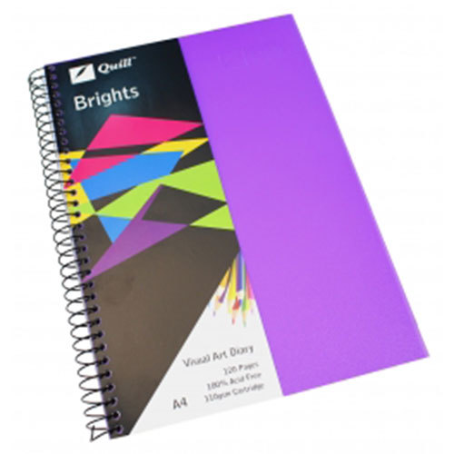 Quill Brights A4 Visual Art Diary 60-Leaf - Dark Purple - $35.63