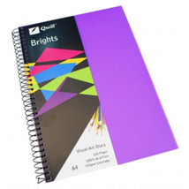 Quill Brights A4 Visual Art Diary 60-Leaf - Dark Purple - $34.91