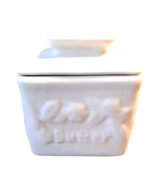 White Butter Bell Keeper Ceramic Square Vintage - £16.78 GBP