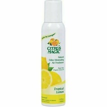 NEW Citrus Magic Natural Odor Eliminating Air Freshener Spray Tropical Lemon 3oz - £9.60 GBP