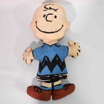 Vintage 1950 Charlie Brown Pillow Plush Blue Shirt Very Rare Good Condition 0222 - $34.65