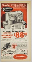 1950&#39;s Print Ad Coronado Portable Zig-Zag Automatic Sewing Machines Gambles  - £13.45 GBP