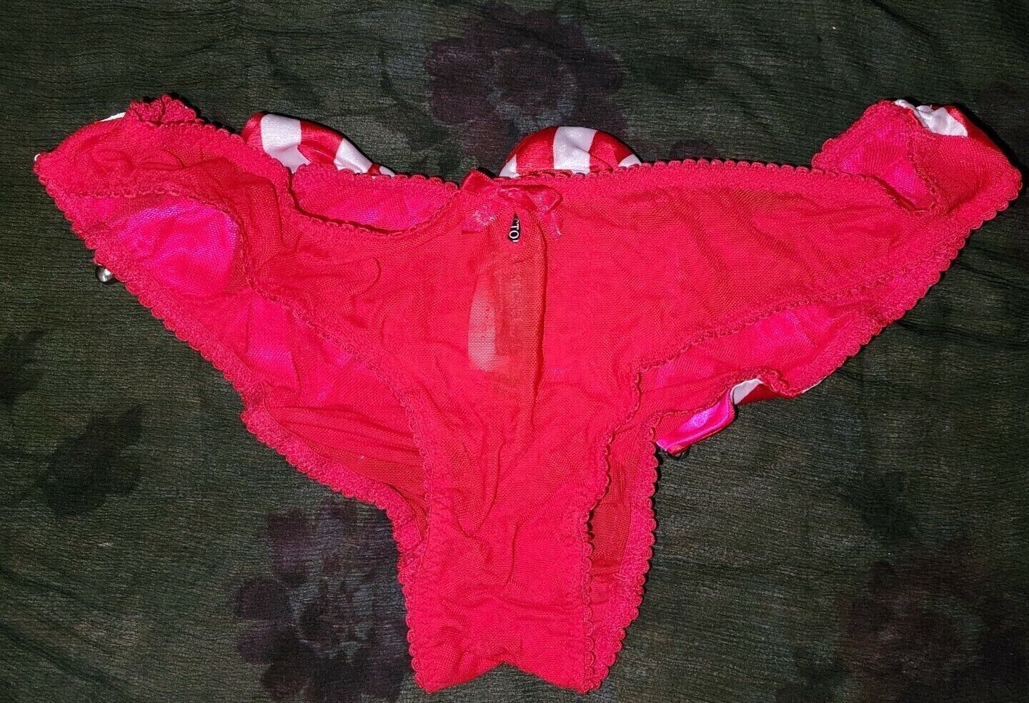 New with tags TORRID Open Back Cheeky Panty - Satin & Lace Bow RED