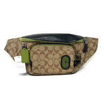NWT Coach Track Belt Bag In Signature Canvas With Coach Patch Khaki Olive Green - £146.37 GBP
