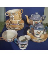 Vintage Peach Lusterware Floral Japan Child Tea Set 19 Piece - $1,215.83 MXN