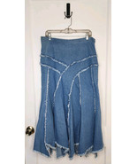 Soft Surroundings Denim Maxi Skirt L Handkerchief Prairie Y2K Britney Sp... - $701.09 MXN
