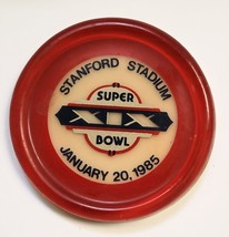 SUPER BOWL XIX 1985 Stanford Stadium 49ers Hard Plastic Souvenir Coaster... - £19.99 GBP