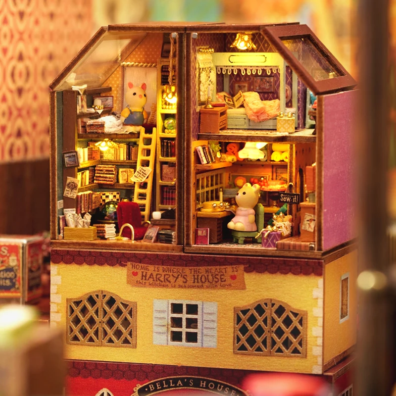 New Diy Mini Home Dollhouse With Furniture Light Miniaturas Doll House Casa - £15.78 GBP+