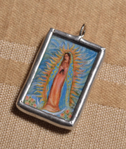 Our Lady of Guadalupe Mary Madonna Catholic Holy Medal Charm Pendant Hand Made  - £15.78 GBP+