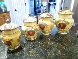 8 Piece CASA VERO by ACK HAND PAINTED CANISTER SET Fruit Motif - $203.36