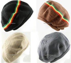 1 Piece 100% Cotton Rasta Tam Beret Cap Hat Crown Reggae Marley Jamaica Size M/L - £13.38 GBP+