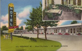 Waldorf Motel and Steak House St. Elmo IL Postcard PC495 - £3.73 GBP