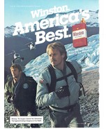 1983 Winston cigarettes Print Ad Hiking Mountains Snow 8.5&quot; x 11&quot; - $19.02