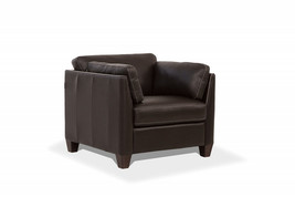 36" Chocolate Genuine Leather And Black Arm Chair - $32,205.74 MXN