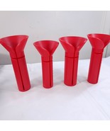 Vintage Set Of 4 Coin Counters Red Funnel Tubes Sun Hill plastic money s... - $39.64 CAD