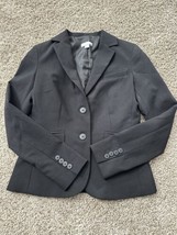 New York &amp; Company Women Black Blazer Two Button Size 0 Jacket Career Wear - $12.19