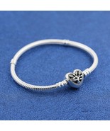 925 Sterling Silver Moments Family Tree Heart Clasp Snake Chain Bracelet  - $45.91 CAD+
