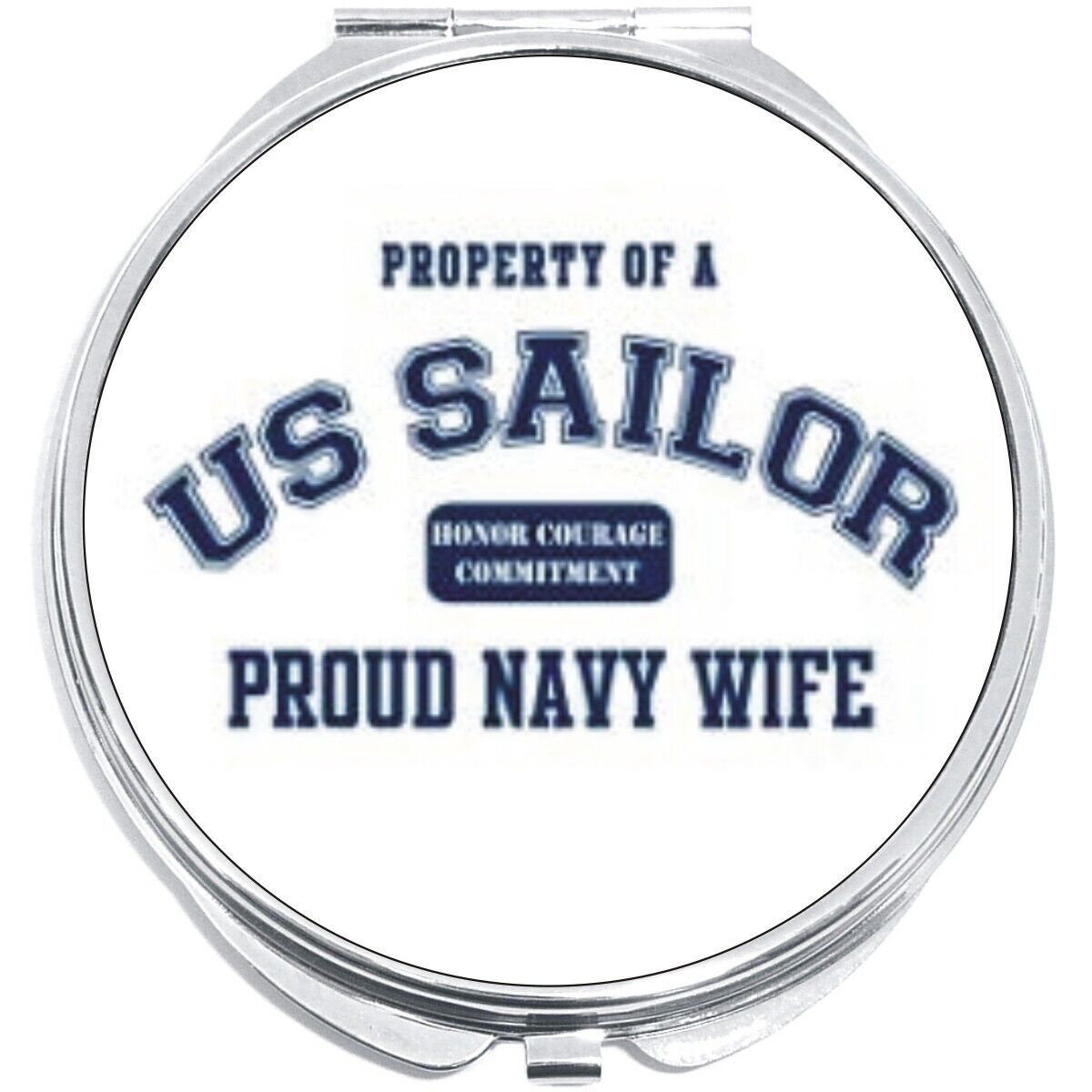 Primary image for Proud Navy Wife Compact with Mirrors - Perfect for your Pocket or Purse