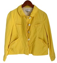 See By Chloé Yellow Linen Cotton Blend Cropped Jacket Preppy Button Clos... - $44.54