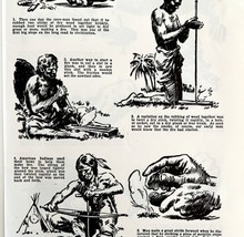 Earliest Ways Of Making Fire 1940s Civilization History Print Art DWT7 - £15.94 GBP