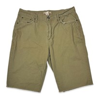 Vintage By Route 66 Men&#39;s Khaki 100% Cotton Cut Off Shorts, Size 34 - £13.22 GBP