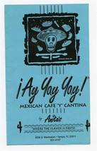 Ay Yay Yay Mexican Cafe Y Cantina by Anita&#39;s Menu S Manhattan Tampa Florida - £13.91 GBP