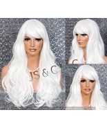 White Stunning Human Hair Blend Wig Long Layered Wavy Full Wig Heat Resi... - $1,678.11 MXN