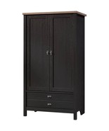 FarmHouse Black Oak Drawer and Garment Rod Wardrobe Armoire - $725.99