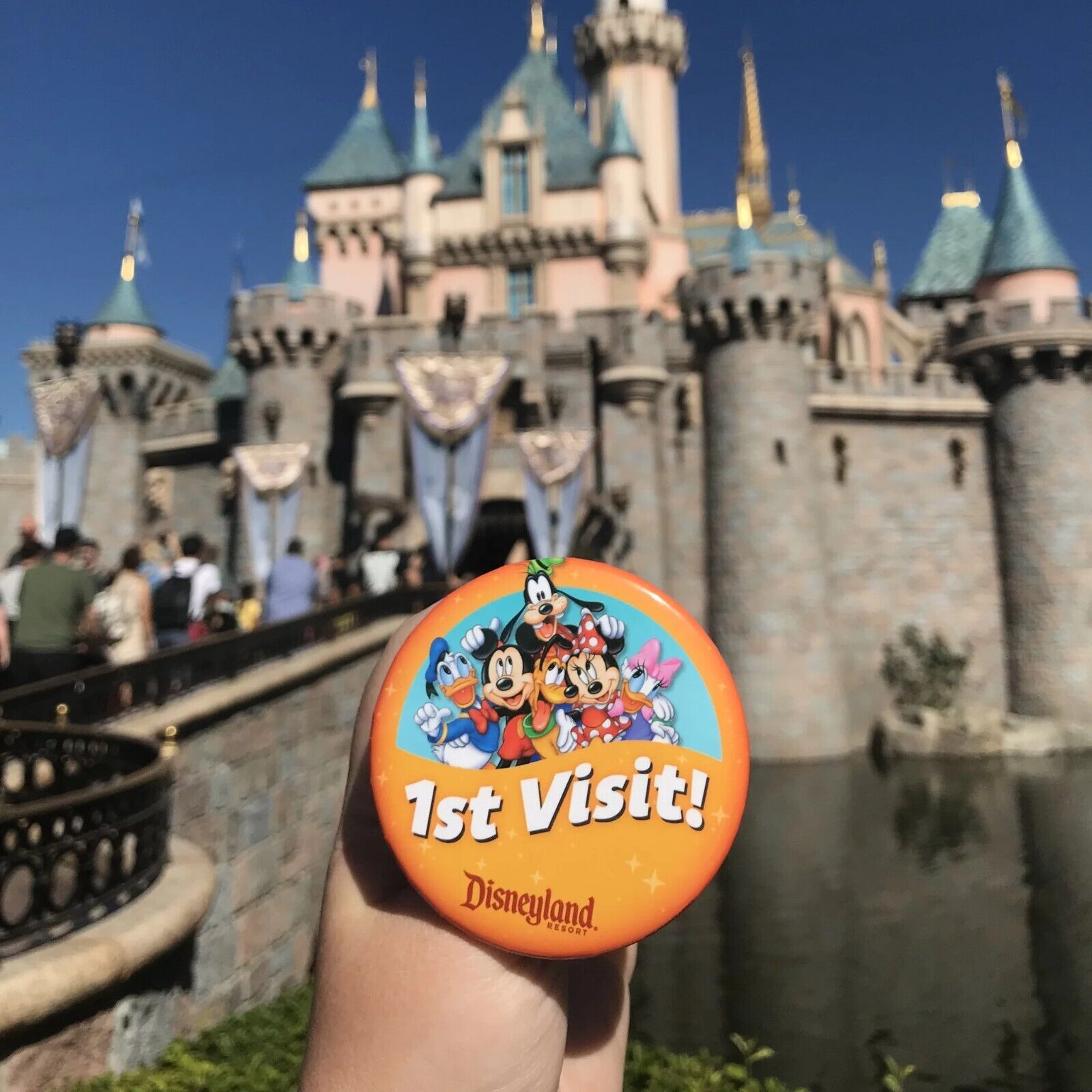 Primary image for Disney Parks 3" Button Pin 1st Time DW Pin