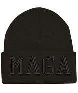 Donald Trump MAGA BLACK ON BLACK Embroidered Winter Hat Make America Gre... - $30.14 CAD