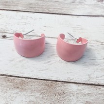 Vintage Earrings For Pierced Ears Retro Pink Hoops - £5.53 GBP