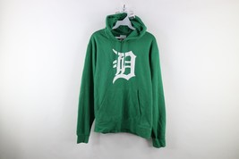 Vintage Majestic Mens Small St Patricks Day Detroit Tigers Baseball Hoodie Green - £46.80 GBP