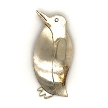 Vtg Signed Sterling Mexico Handmade Polished Penguin Animal Figure Brooch Pin - £43.36 GBP