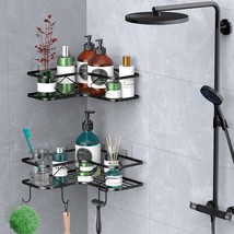 2 Pack Adhesive Corner Shower Caddy Shelf, Bathroom Shower Organizer Shelves (Bl - £35.09 GBP