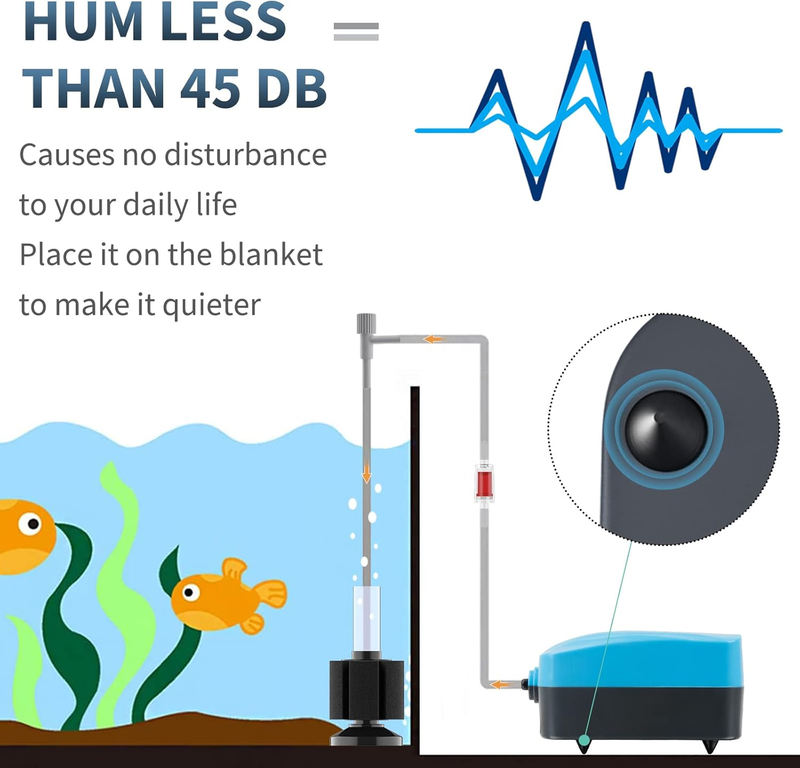 Pawfly Aquarium Air Pump with Nano Bio Sponge Filter Kit Air Control Valve Airli Item image 4