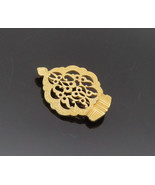 925 Sterling Silver Vintage Brooch Pin Gold Plated Carved Royal Crown  B... - $86.07 CAD
