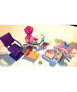 Doll Accessories Rocking Horse Tricycle Chair Bed Toys Furniture Lot SKU... - $9.40 CAD