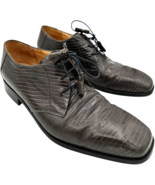 florsheim men&#39;s barletta 17160-10 grey leather lizard print plain toe de... - $34.34 CAD