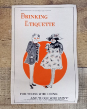 Vtg DRINKING ETIQUETTE for THOSE WHO DRINK and THOSE WHO DON&#39;T ~ 1976 Bo... - £7.72 GBP