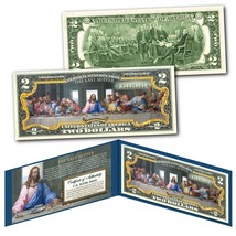 The Last Supper Jesus Christ Religious Authentic Legal Tender Colorized $2 Bill - £11.91 GBP