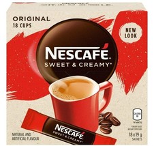 NESCAFE Sweet &amp; Creamy Original, Instant Coffee Sachets, 18x19g - £13.52 GBP