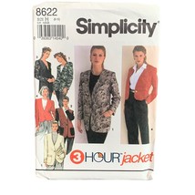 Simplicity 3 Hour Jacket Sewing Pattern 8622 Size 6-10 Women's Blazers - £8.41 GBP