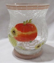 Yankee Candle Votive Tea Light Holder V/TLH Crackle Glass Hurricane Pumpkin - £19.64 GBP