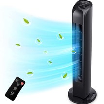 Oscillating Tower Fan With Remote, Electric Standing Tower Fan Floor Fa... - £67.61 GBP