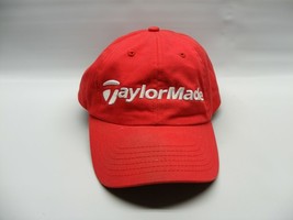 TaylorMade RED Golf Hat Cap TMAX 100% Cotton Adjustable One Size Fits Al... - £14.00 GBP