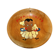 Vintage 1950s Naso Wooden Potato Chips Bown Missing Handle 8&quot; Round - $16.60