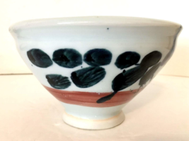 Studio Pottery Bowl Footed Wheel Thrown Porcelain Blue &amp; White 3.5&quot;H 6.5... - $12.99