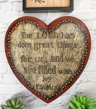 Rustic Western The Lord Has Done Great Things for Us Psalm 126 Heart Wal... - $29.99
