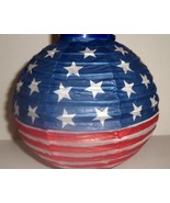 4TH OF JULY PATRIOTIC Round Paper Lanterns Battery Operated LED Lights - $4.95