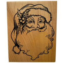 Christmas Santa Claus Head Gift Tag Large Rubber Stamp PSX K292 Vintage 1992 New - £9.93 GBP